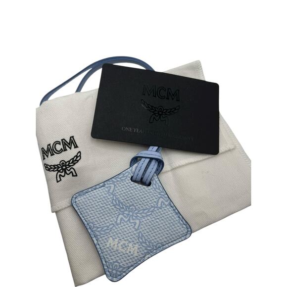 MCM Ottomar Air Tag Luggage Charm in Ancient Blue - Picture 4 of 4